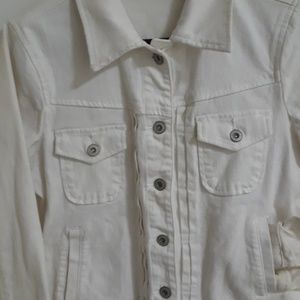Saint John's Bay White Denim Jacket